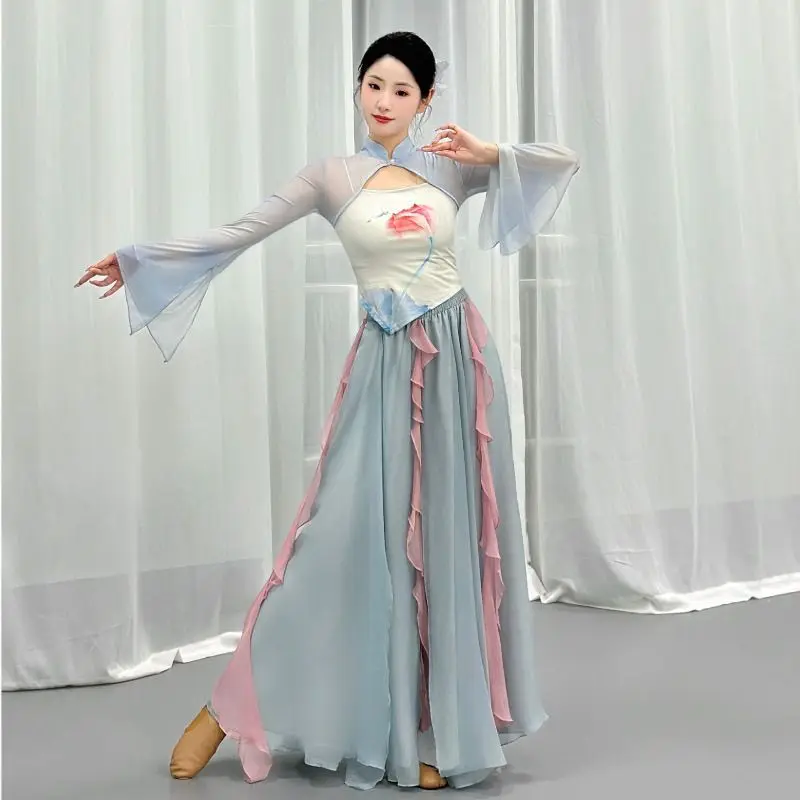 New Classical Dance Classical Body Rhyme Performance Dress, Elegant Immortal Qi Yarn Dress Art Exam, Chinese Dance Practice
New Classical Dance Classical Body Rhyme Performance Dress, Elegant Immortal Qi Yarn Dress Art Exam, Chinese Dance Practice