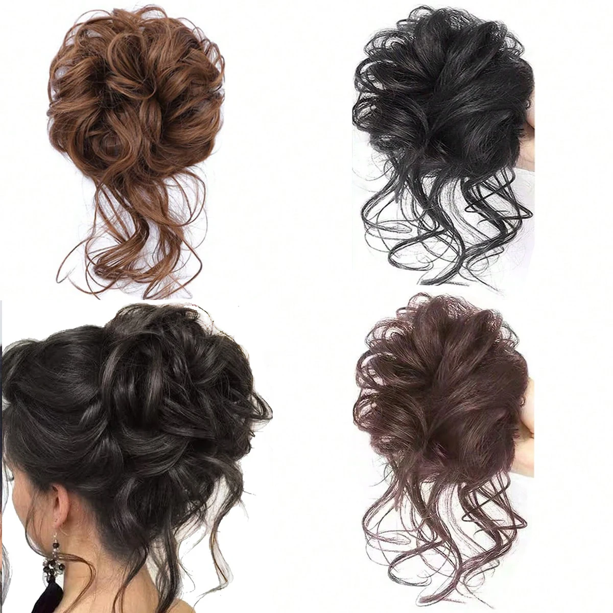 Synthetic Hair BunChignon Messy Curly Hairband Elastic Tight Bun Hairpiece Women's Hair Ring Suitable for Daily Wear and Outings
Synthetic Hair BunChignon Messy Curly Hairband Elastic Tight Bun Hairpiece Women's Hair Ring Suitable for Daily Wear and Outings