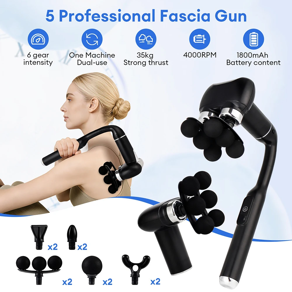 Smart Handhel Fascia Gun High Frequency Vibration Body Massage Gun Neck Shoulder Waist Back Handle Massager Fascia masajeador
Smart Handhel Fascia Gun High Frequency Vibration Body Massage Gun Neck Shoulder Waist Back Handle Massager Fascia masajeador