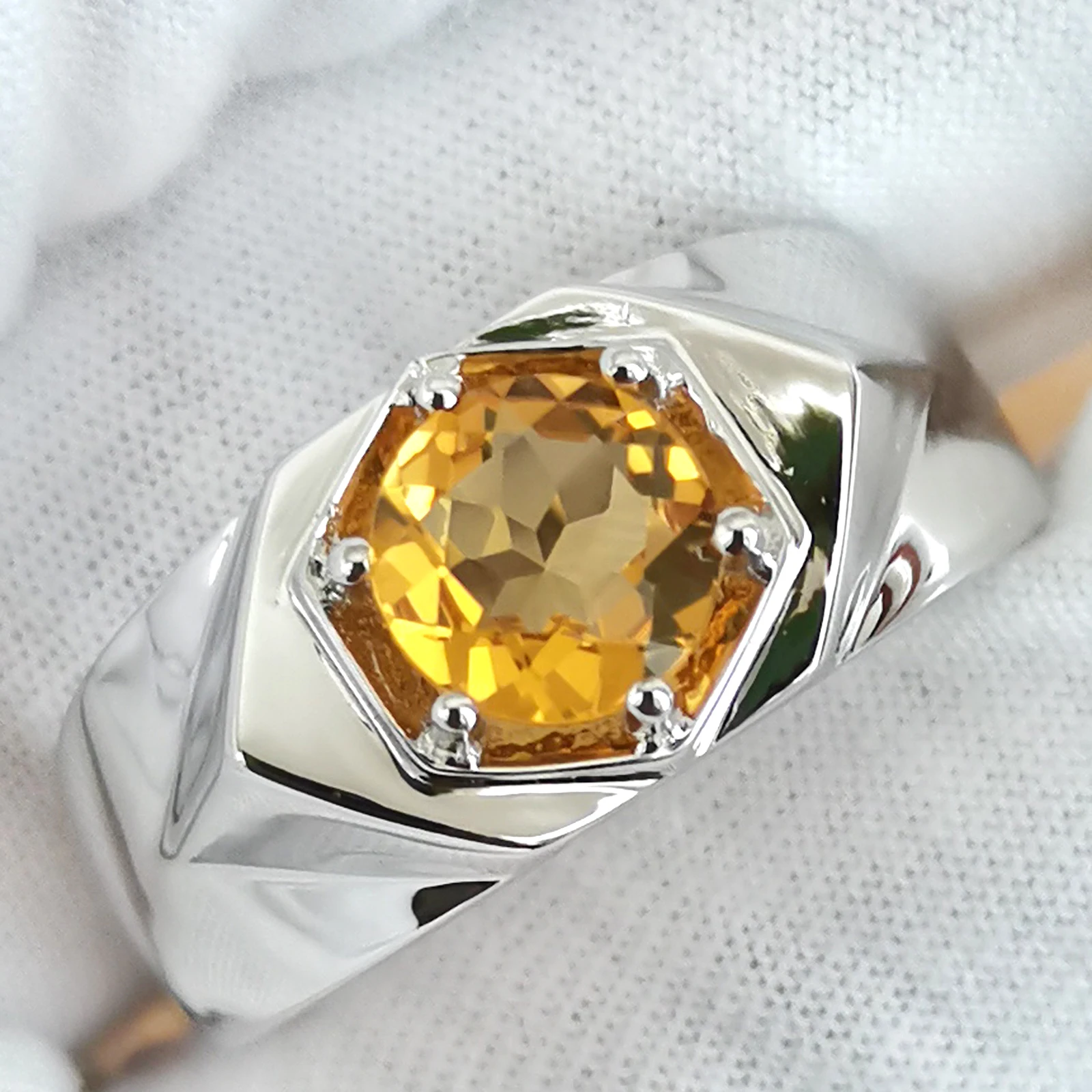 Natural Yellow Citrine Men Ring 925 Silver 7.5mm Lucky Gemstone 6-prong November Birthstone Birthday Gift R515GCN
Natural Yellow Citrine Men Ring 925 Silver 7.5mm Lucky Gemstone 6-prong November Birthstone Birthday Gift R515GCN