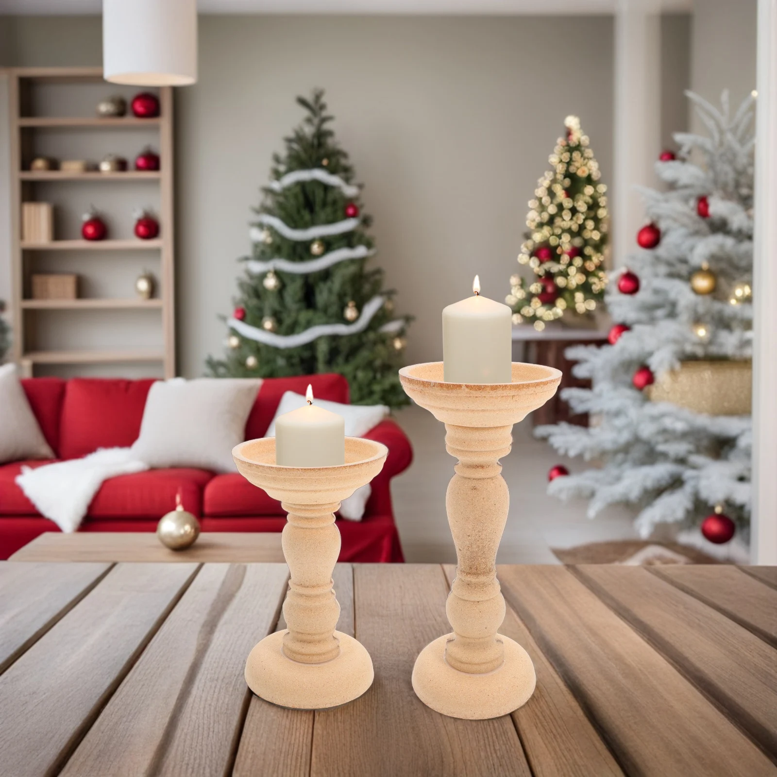 2pcs Wooden Holder Vintage Decorative Ornament Table Home Decor Farmhouse Centerpiece Mantel Decoration for Fireplace
2pcs Wooden Holder Vintage Decorative Ornament Table Home Decor Farmhouse Centerpiece Mantel Decoration for Fireplace