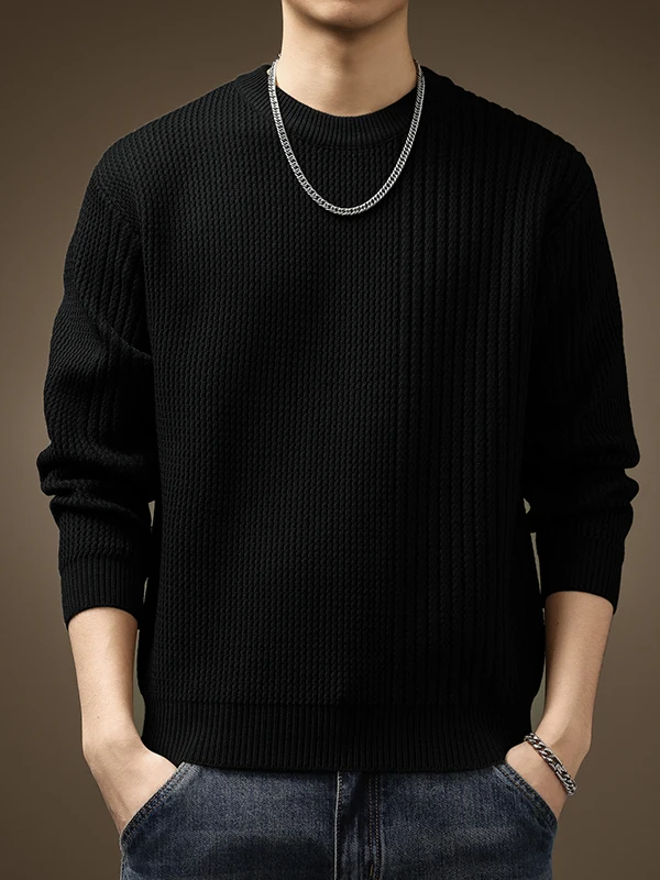 Мужской теплый свитер крупной вязки с круглым вырезом и декоративными вставками, свободного кроя, больших размеров, осенне-зимний, повседневный, модный, брендовый
Мужской теплый свитер крупной вязки с круглым вырезом и декоративными вставками, свободного кроя, больших размеров, осенне-зимний, повседневный, модный, брендовый