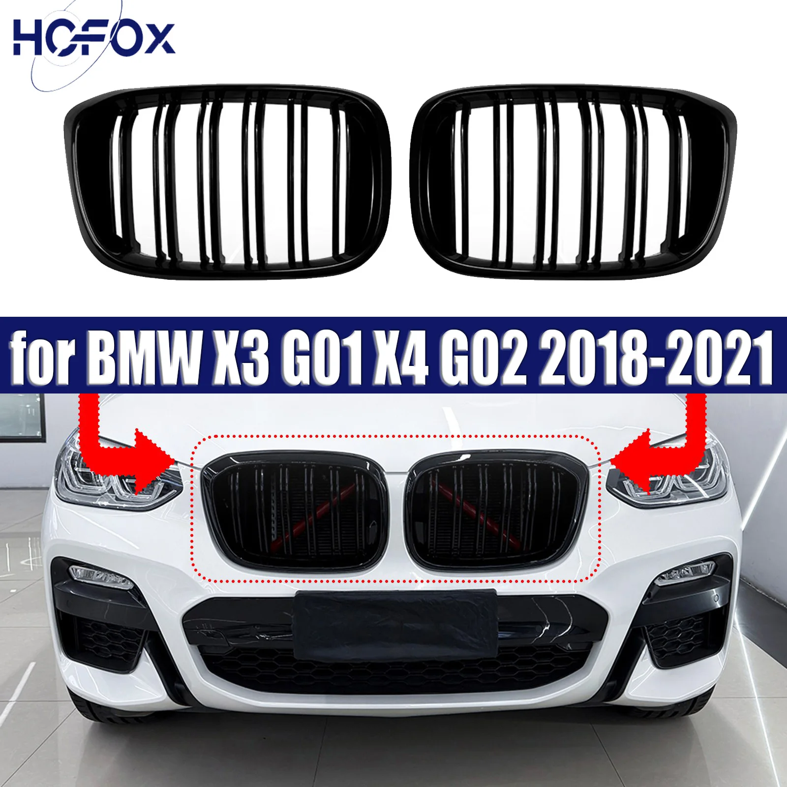 for BMW X3 G01 X4 G02 2018-2021 ABS Car Racing Grille Double Line Car Front Bumper Kidney Glossy Black Carbon Look ody Kit
for BMW X3 G01 X4 G02 2018-2021 ABS Car Racing Grille Double Line Car Front Bumper Kidney Glossy Black Carbon Look ody Kit