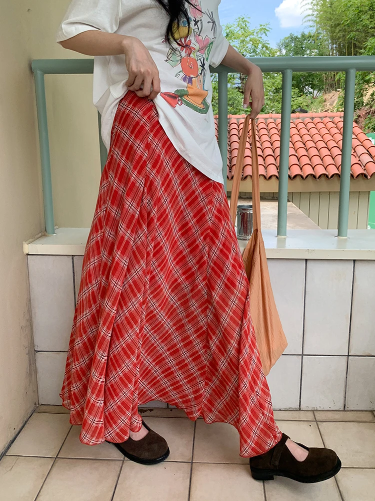Red Plaid Chiffon Maxi Skirt Women Summer Thin Hanging Long Holiday Skirt A-Line Skirt High Waist Vintage Sle f-length S...
Red Plaid Chiffon Maxi Skirt Women Summer Thin Hanging Long Holiday Skirt A-Line Skirt High Waist Vintage Sle f-length S...