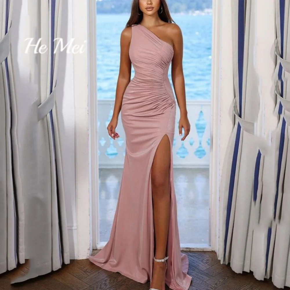 Simple Prom Dress For Women Single Shoulder Mermaid Elegant Formal Evening Gowns Split Floor Length Party Dresses فساتين السهرة
Simple Prom Dress For Women Single Shoulder Mermaid Elegant Formal Evening Gowns Split Floor Length Party Dresses فساتين السهرة