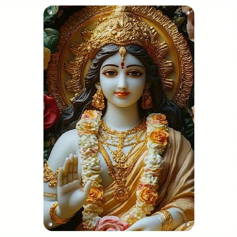 Lakshmi Goddess Wealth Aluminum Wall Art – Vintage Square Decor with Golden-Toned Ornaments and Pink Flowers, Home Decor
Lakshmi Goddess Wealth Aluminum Wall Art – Vintage Square Decor with Golden-Toned Ornaments and Pink Flowers, Home Decor