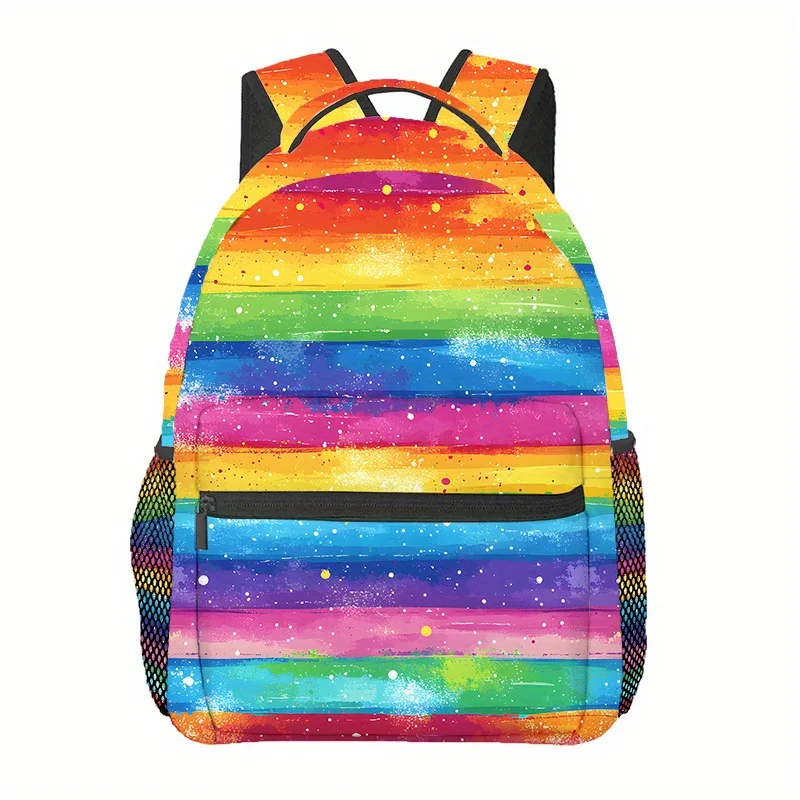 Rainbow Stripes Watercolor Backpack Lightweight, Adjustable Strap, Zipper Closure, Polyester Lining Ideal for Beach, Yoga
Rainbow Stripes Watercolor Backpack Lightweight, Adjustable Strap, Zipper Closure, Polyester Lining Ideal for Beach, Yoga