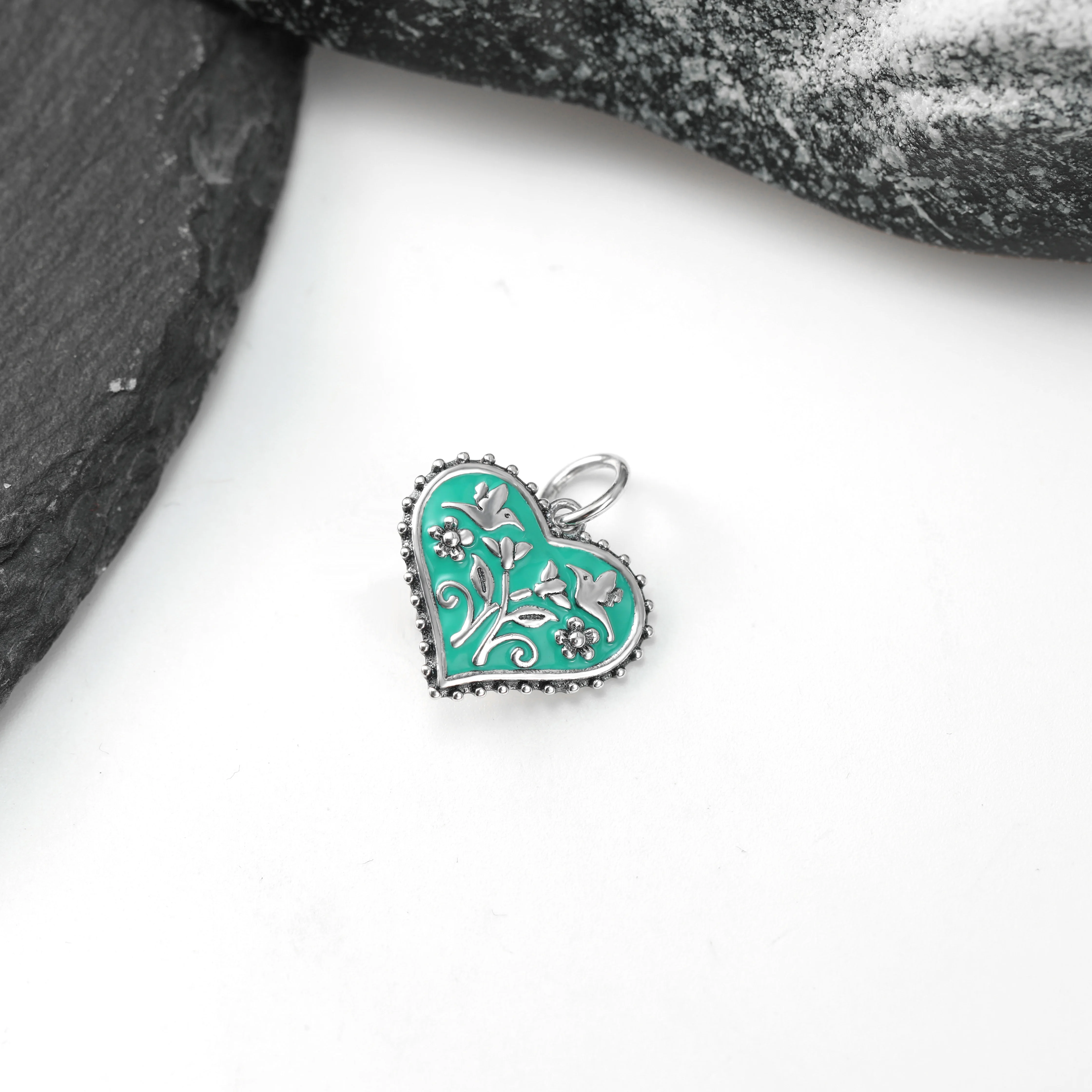 DJ134B genuine 925 sterling silver blue enamel craft heart pendant enamel heart blooming charm pendant DIY silver jewelry
DJ134B genuine 925 sterling silver blue enamel craft heart pendant enamel heart blooming charm pendant DIY silver jewelry