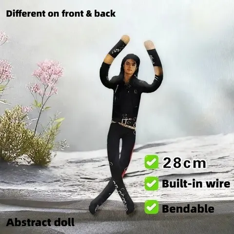 HOT Anime Michael Jackson Cosplay Prop Doll Plush Stuffed Figure Dolls Room Decoration Abstract Joint Mobility Props Gift