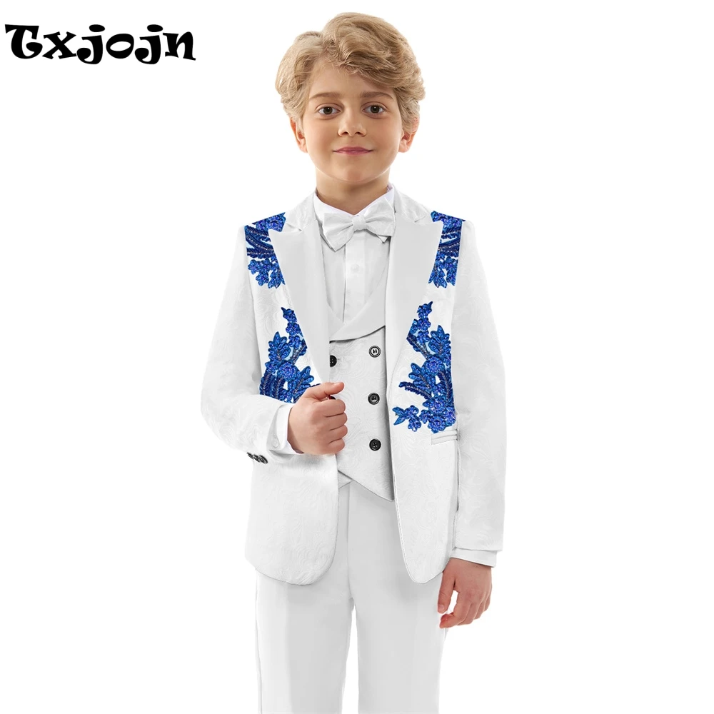 New Arrival Jacquard Boys Suits 4 Pieces Stage Performance Outfit Gorgeous Beaded Appliques Kids Suit Set Banquet Party Tuxedo
New Arrival Jacquard Boys Suits 4 Pieces Stage Performance Outfit Gorgeous Beaded Appliques Kids Suit Set Banquet Party Tuxedo
