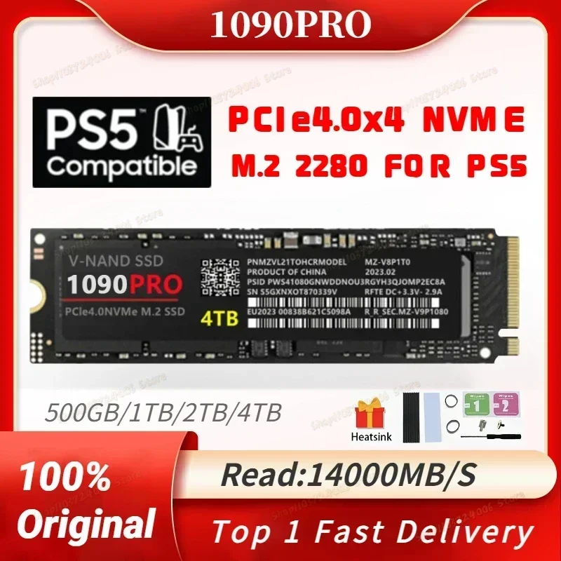Newest Original 1090PRO 4TB 2TB 1TB SSD Internal Solid State Disk M2 2280 PCIe Gen 4.0 X 4 NVMe for PlayStation 5/PS5/Laptop
Newest Original 1090PRO 4TB 2TB 1TB SSD Internal Solid State Disk M2 2280 PCIe Gen 4.0 X 4 NVMe for PlayStation 5/PS5/Laptop