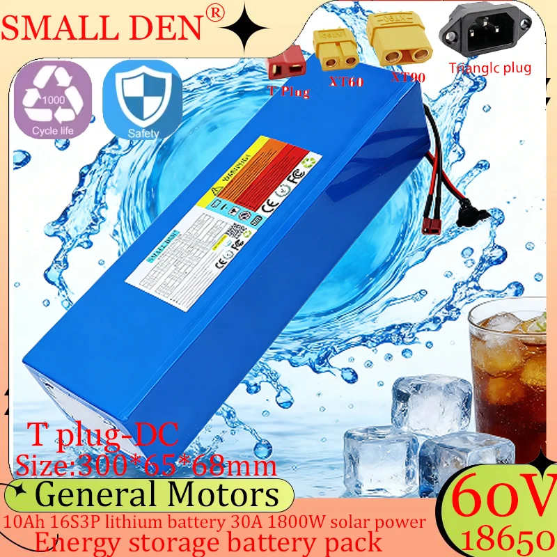 Brand new 60V 10Ah 18650 16S3P lithium battery pack high-power with BMS 1800W electric scooter RV car audio and travel vehicle
Brand new 60V 10Ah 18650 16S3P lithium battery pack high-power with BMS 1800W electric scooter RV car audio and travel vehicle