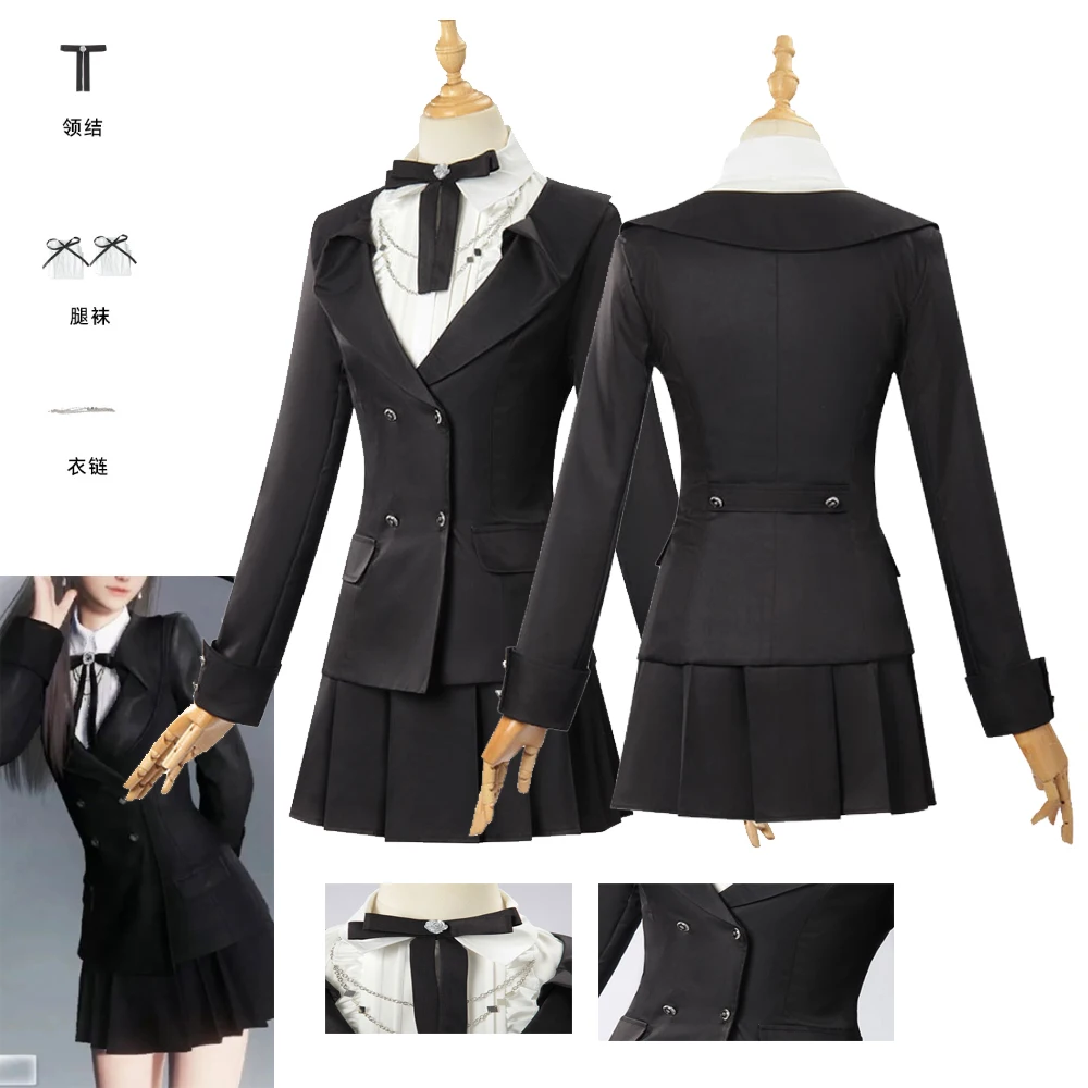 Anime Qimeng Cosplay Love and Deep Space Costume Server Master Meets Cos Woman Black Uniform Suit Chain Outfit Set
Anime Qimeng Cosplay Love and Deep Space Costume Server Master Meets Cos Woman Black Uniform Suit Chain Outfit Set