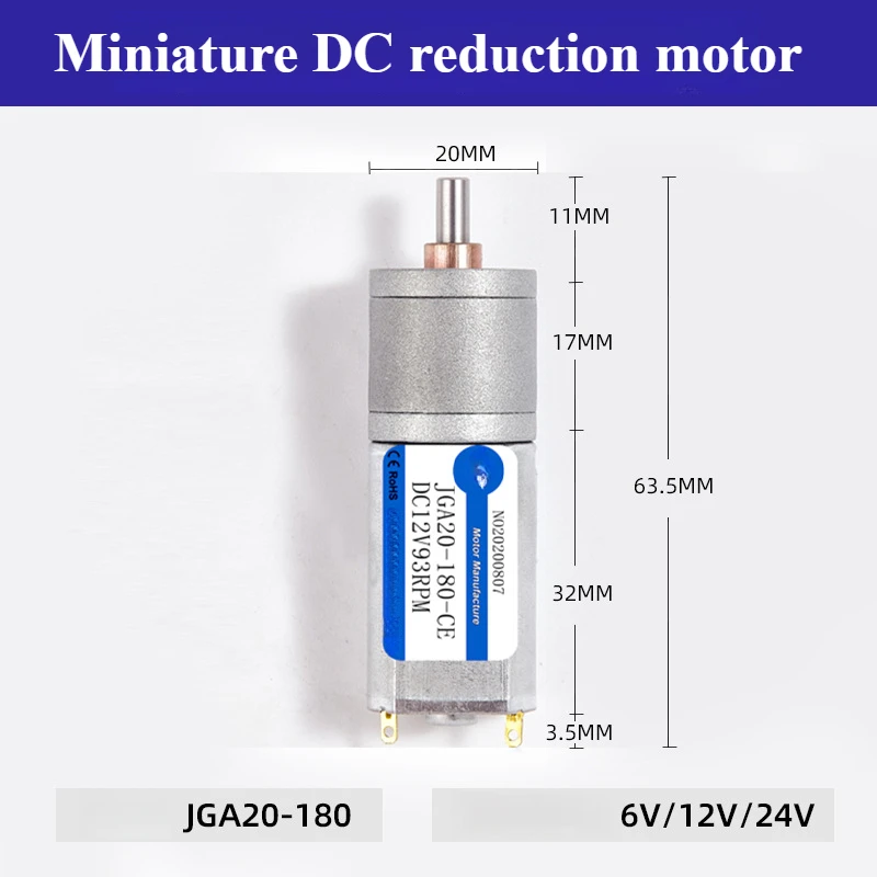 JGA20-180 micro DC gear motor reverse and reverse speed regulating motor 12v24v with encoder speed measurement
JGA20-180 micro DC gear motor reverse and reverse speed regulating motor 12v24v with encoder speed measurement