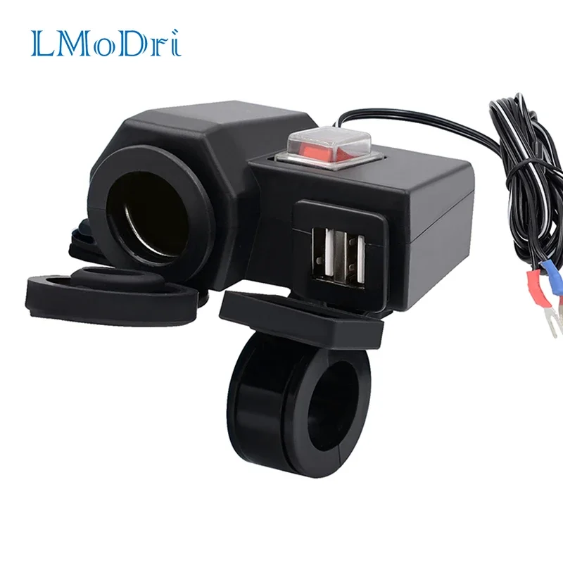 LMoDri Dual USB Power Port Motorcycle Waterproof Lighter Charger With Bracket For 22cm 25mm Handlebar
LMoDri Dual USB Power Port Motorcycle Waterproof Lighter Charger With Bracket For 22cm 25mm Handlebar