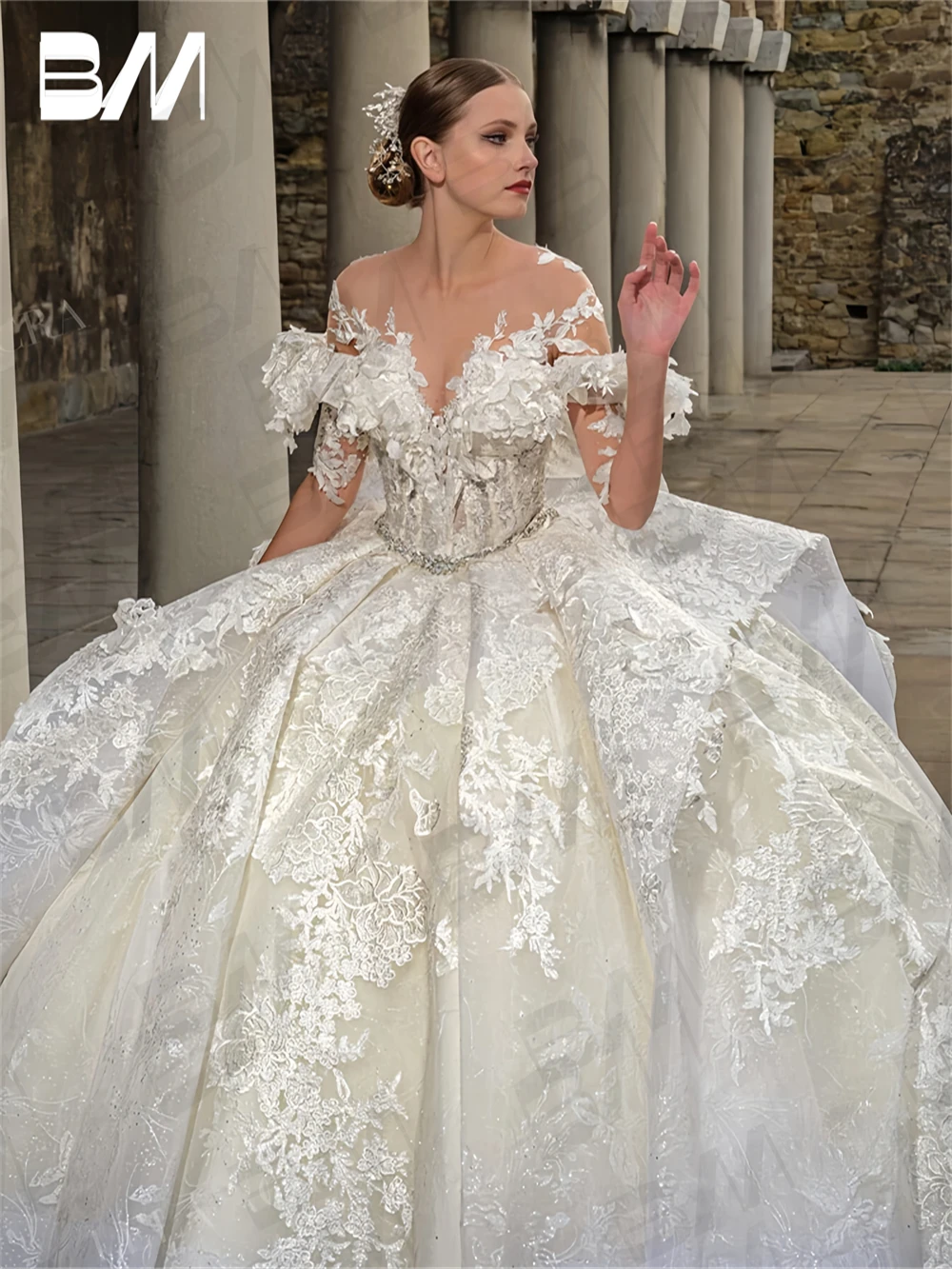 Sweet Floral Lace Wedding Dress for Women 2025, Long Train Customized Bride Dresses, Off the Shoulder Princess Ballgown Bridal
Sweet Floral Lace Wedding Dress for Women 2025, Long Train Customized Bride Dresses, Off the Shoulder Princess Ballgown Bridal