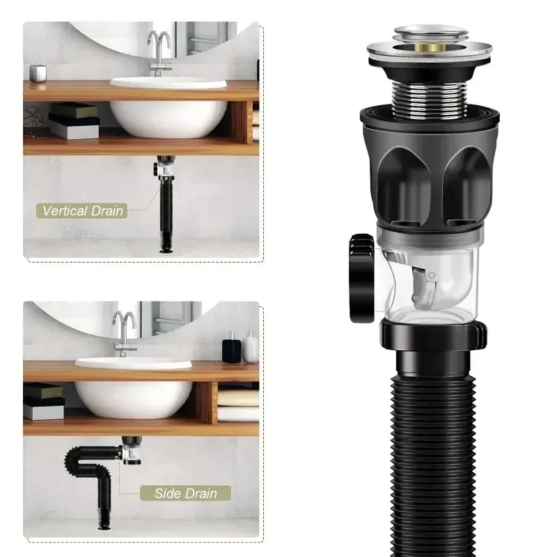 Stainless Steel Basin Odor Proof Drainage Pipe Set Drain Washbasin Sink Wall Drain Horizontal Drainage Pipe Kitchen Accessories
Stainless Steel Basin Odor Proof Drainage Pipe Set Drain Washbasin Sink Wall Drain Horizontal Drainage Pipe Kitchen Accessories