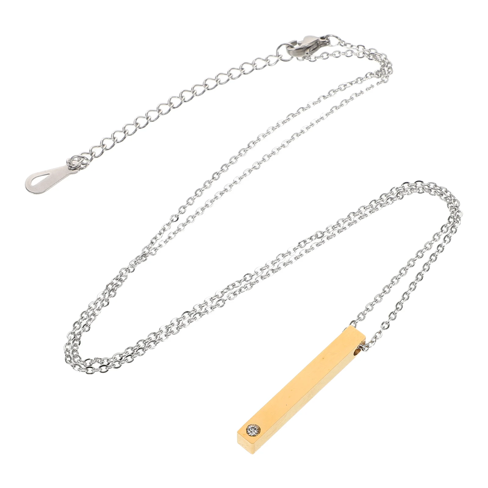 Stainless Steel Couple Pendant Necklace DIY Craft Rhinestones Bar Necklace Shiny Valentine's Day Mothers Day Gift
Stainless Steel Couple Pendant Necklace DIY Craft Rhinestones Bar Necklace Shiny Valentine's Day Mothers Day Gift