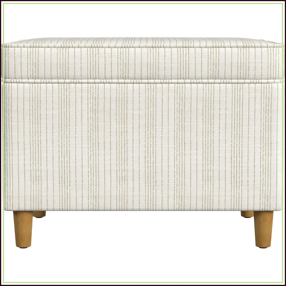 24" Storage Ottoman with Hidden Compartment - Cream Pinstripe Fabric, Footrest & Extra Seat
24" Storage Ottoman with Hidden Compartment - Cream Pinstripe Fabric, Footrest & Extra Seat