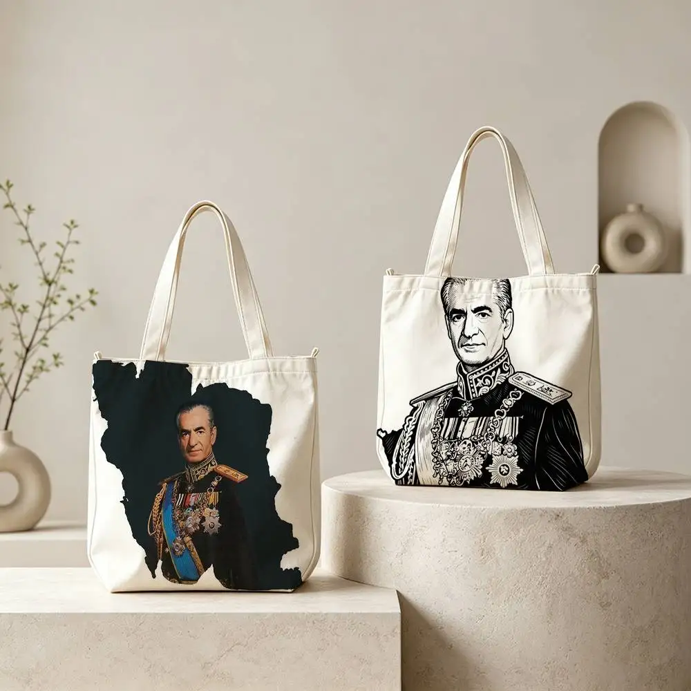 King Mohammad Reza Shah Tote Bag for Women Reusable Shopping Tote Bag Zippered Shoulder Bags Print
King Mohammad Reza Shah Tote Bag for Women Reusable Shopping Tote Bag Zippered Shoulder Bags Print