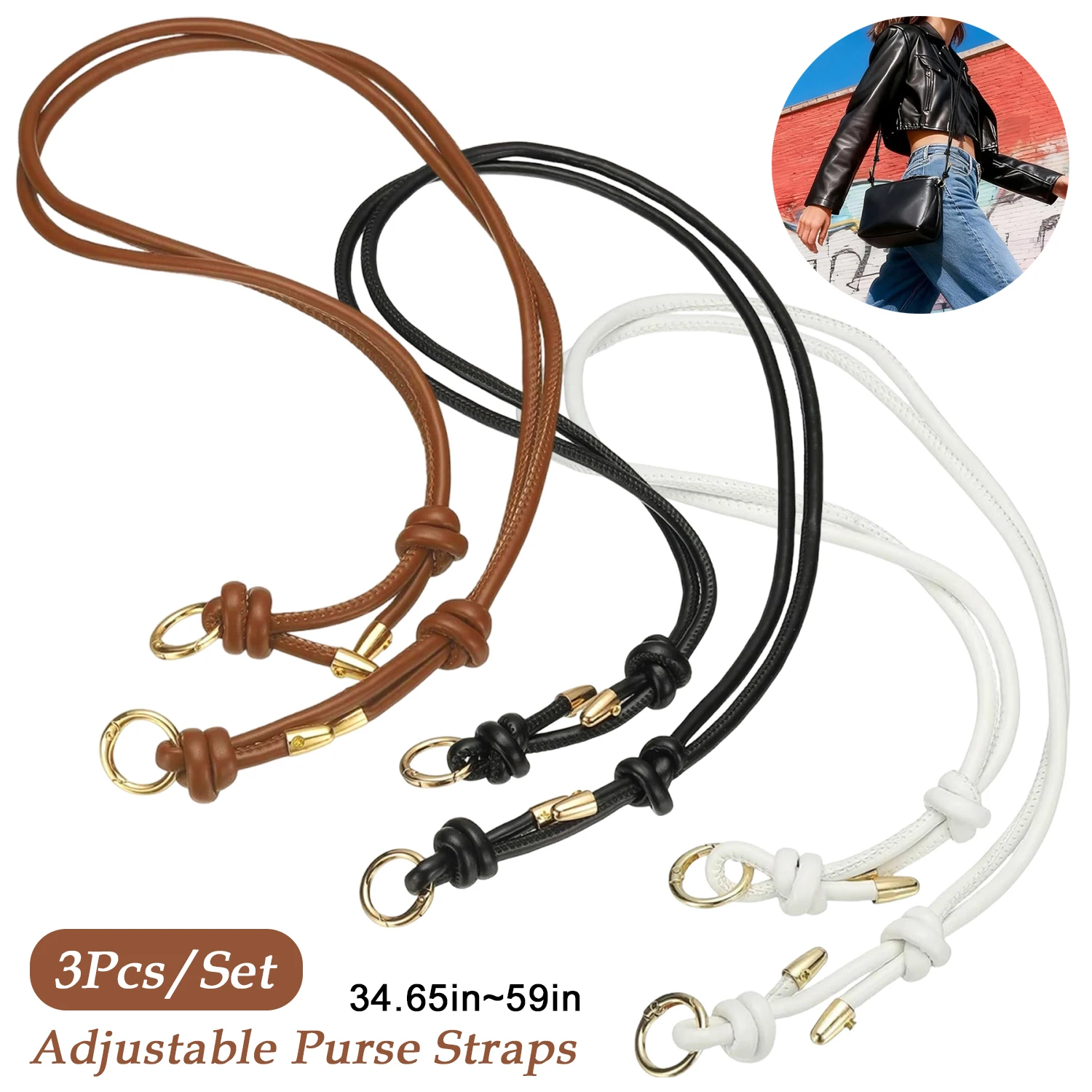 3Pcs Adjustable Replacement Purse Straps PU Leather Crossbody Strap for DIY Handbags Shoulder Bags Crossbody Bags Accessories
3Pcs Adjustable Replacement Purse Straps PU Leather Crossbody Strap for DIY Handbags Shoulder Bags Crossbody Bags Accessories