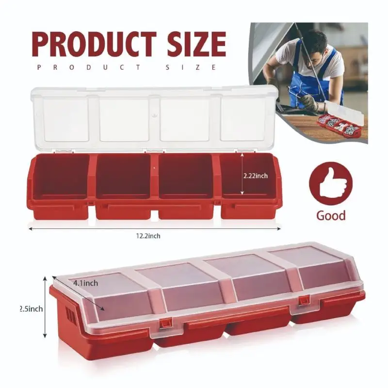 1Pc/2Pcs Multi-Compartment Organizer Box For Screws & Small Parts - Durable Plastic Hardware And Jewelry Storage Case
1Pc/2Pcs Multi-Compartment Organizer Box For Screws & Small Parts - Durable Plastic Hardware And Jewelry Storage Case
