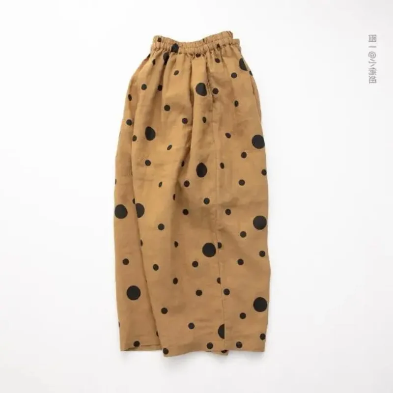 Women Casual Loose Polka Dot Linen High Waist Seven Points Breathable Summer Daily Street Wide Leg Pants
Women Casual Loose Polka Dot Linen High Waist Seven Points Breathable Summer Daily Street Wide Leg Pants