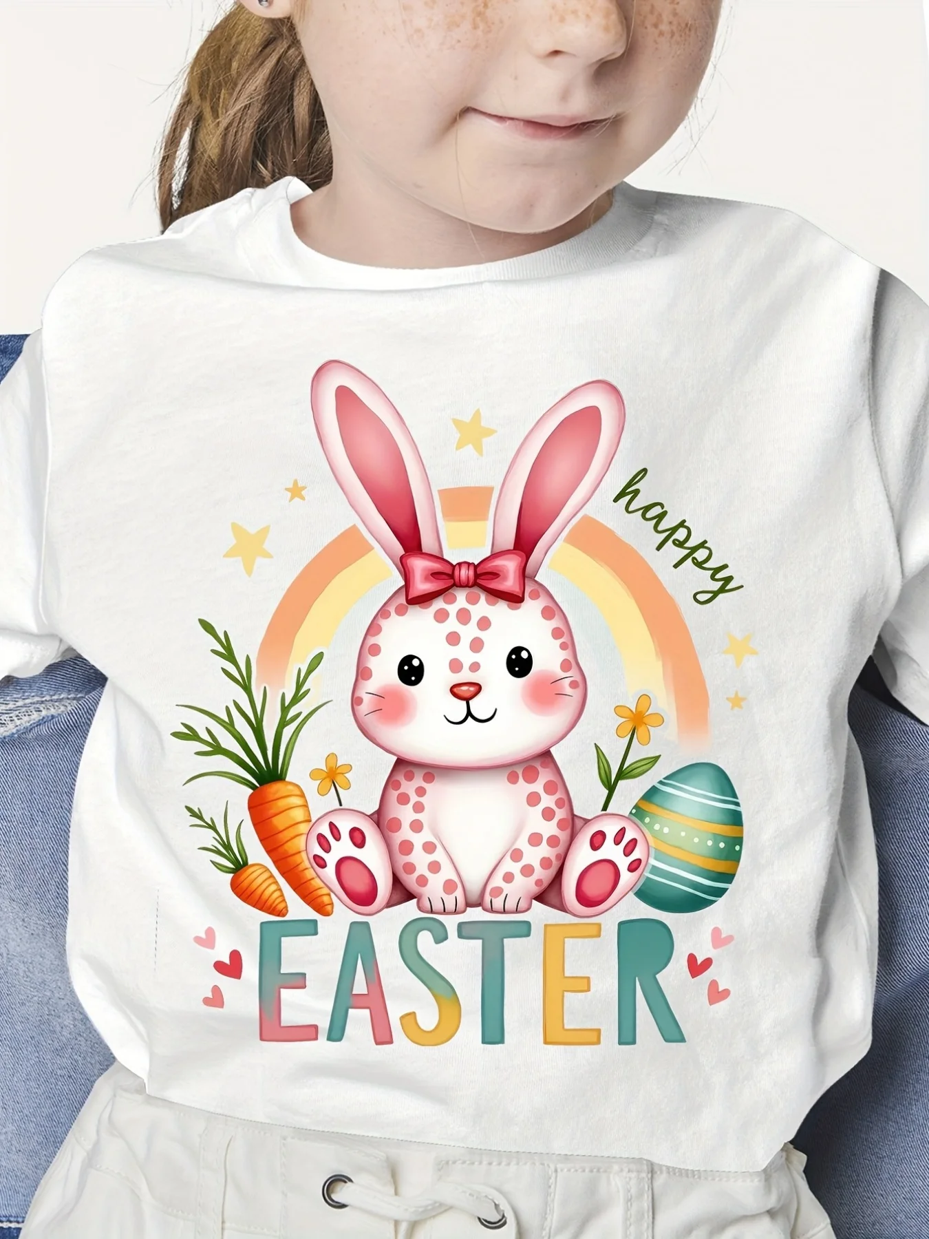 Easter Bunny Print Girls T Shirt Kids Clothes Short Sleeve T Shirts Round Neck Kids Girls Clothes Cute Tops Children's Clothing
Easter Bunny Print Girls T Shirt Kids Clothes Short Sleeve T Shirts Round Neck Kids Girls Clothes Cute Tops Children's Clothing