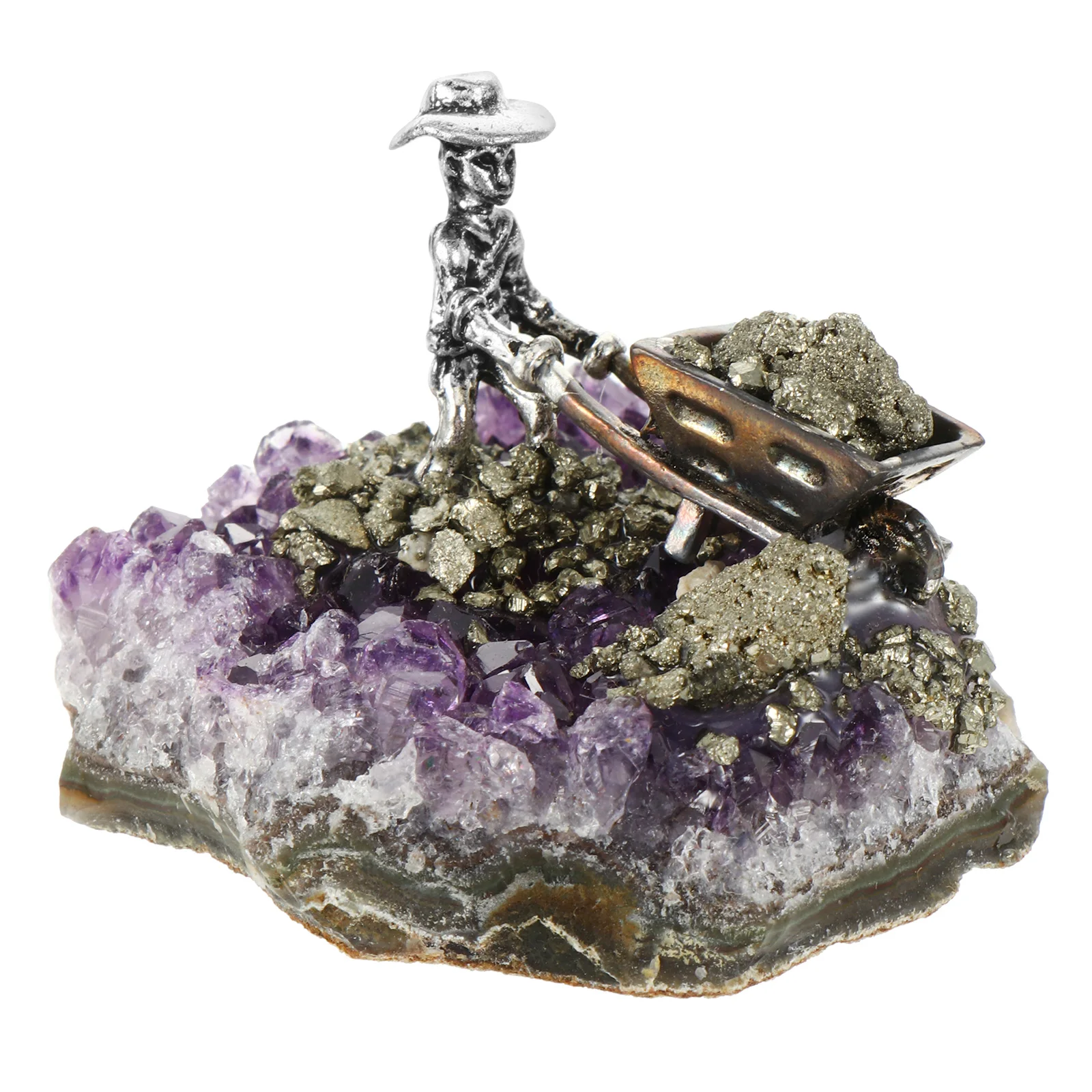 Amethyst Cluster Decor Natural Crystal Ornament Statue Miner Figure Home Office Bedroom Living Room Small Figurines
Amethyst Cluster Decor Natural Crystal Ornament Statue Miner Figure Home Office Bedroom Living Room Small Figurines