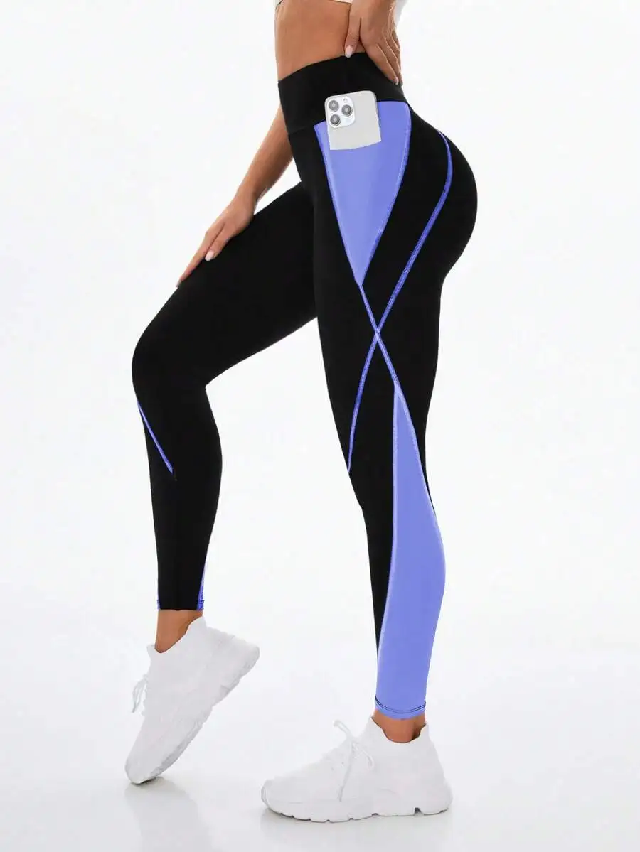 High Waist Contrast Color Pocket Leggings For Women Fitness Sports
High Waist Contrast Color Pocket Leggings For Women Fitness Sports