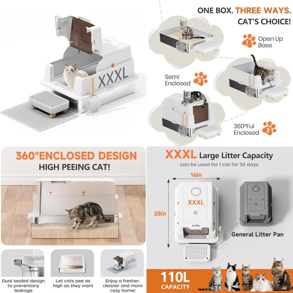 Очень большой закрытый металлический ящик для кошачьего туалета с крышкой, 28 лотков для мусора, совок для мусора и педалью фильтра для простого обслуживания
Очень большой закрытый металлический ящик для кошачьего туалета с крышкой, 28 лотков для мусора, совок для мусора и педалью фильтра для простого обслуживания