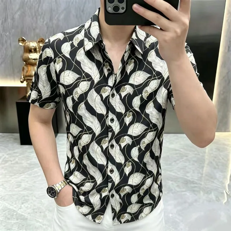 Trendy Summer Leaf Print Short Sleeved Shirt for Men Loose Casual Social Shirts Social Vacation Hawaiian Shirt Men Clothing 2026
Trendy Summer Leaf Print Short Sleeved Shirt for Men Loose Casual Social Shirts Social Vacation Hawaiian Shirt Men Clothing 2026