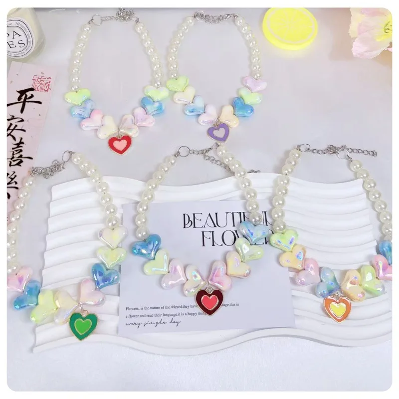 Cat Summer Dopamine Collar Love Pearl Necklace Dog Outdoor Play Neck Ring Cat Supplies
Cat Summer Dopamine Collar Love Pearl Necklace Dog Outdoor Play Neck Ring Cat Supplies