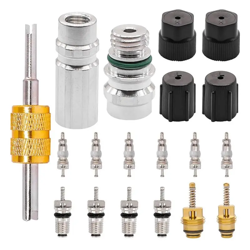 AS57-Car Air Conditioning R12 R134a 19PCS Valve Core Kit - Includes Refrigeration Valve Stems & Service Caps
AS57-Car Air Conditioning R12 R134a 19PCS Valve Core Kit - Includes Refrigeration Valve Stems & Service Caps