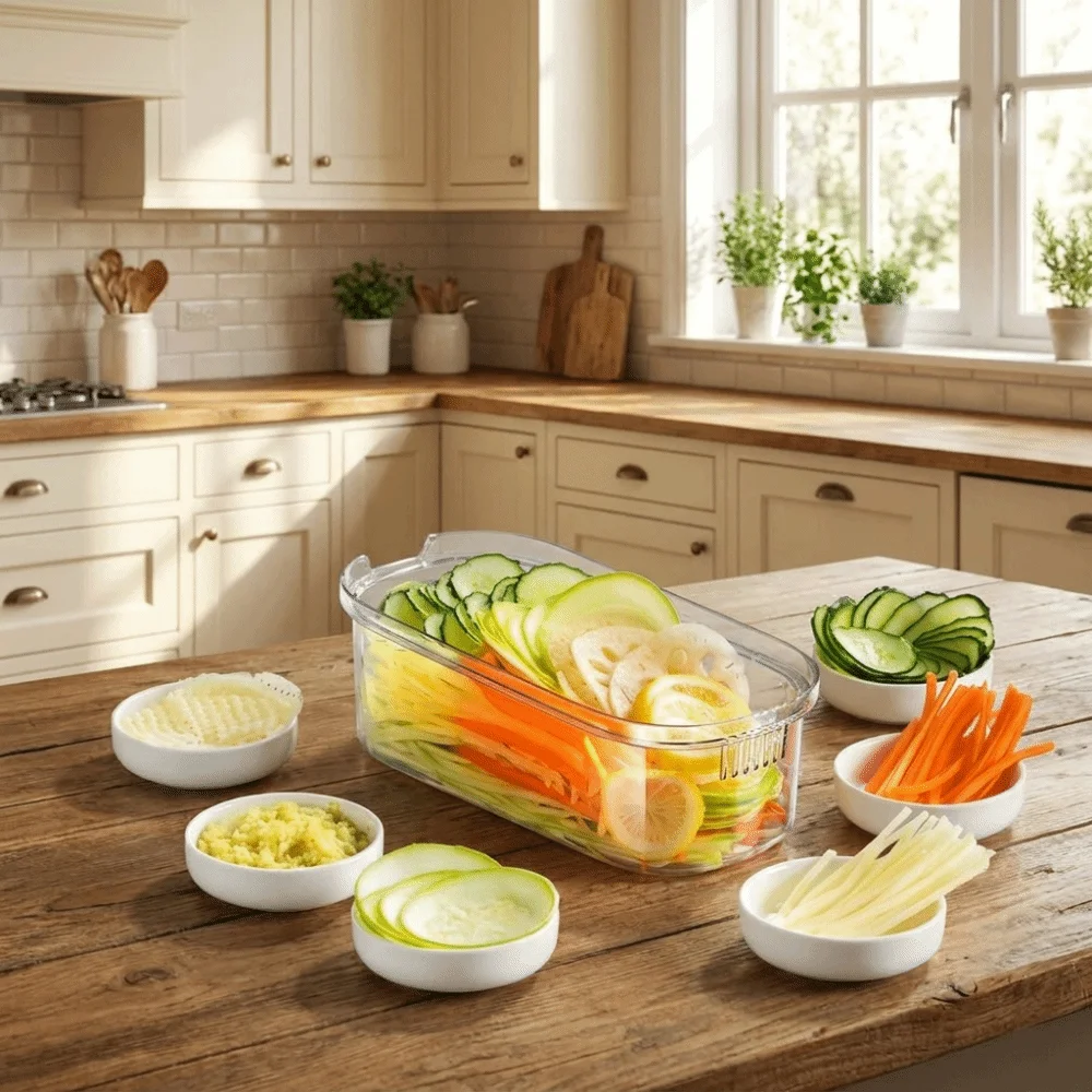 Handheld Multifunctional Vegetable Slicer Effortless Plastic Vegetable Cutter Safety Kitchen Julienne Slicer Fast Chopper
Handheld Multifunctional Vegetable Slicer Effortless Plastic Vegetable Cutter Safety Kitchen Julienne Slicer Fast Chopper