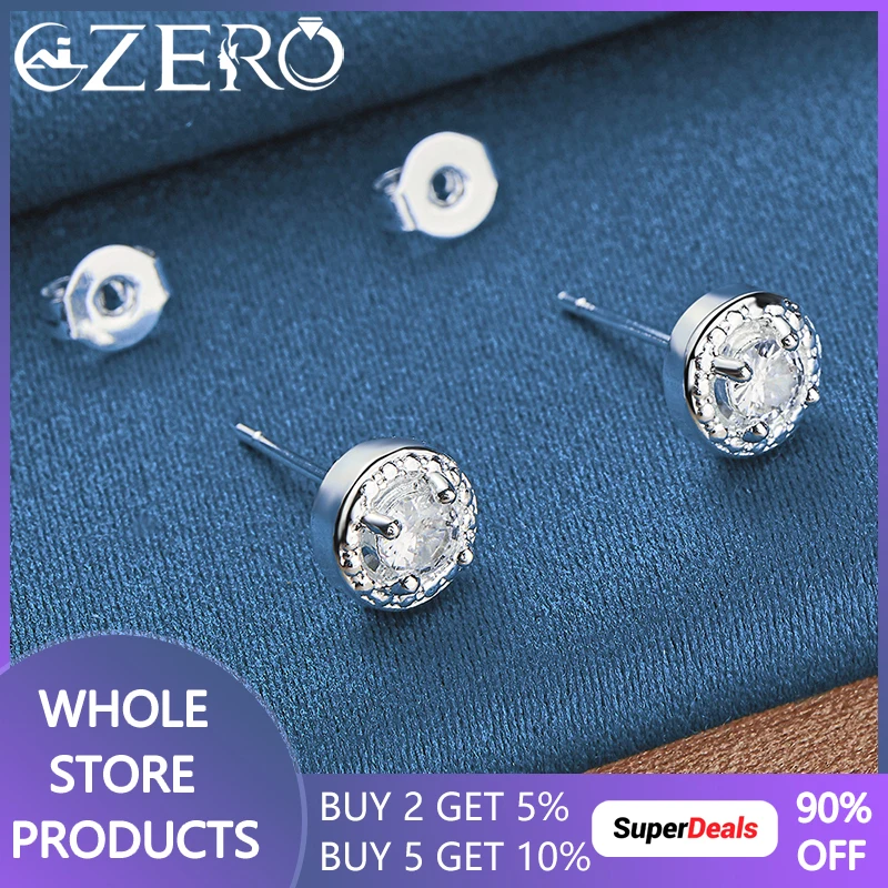 ALIZERO 925 Sterling Silver Round Zircon Stud Earrings For Women Fashion Jewelry Wedding Party Charms Popular Accessories
ALIZERO 925 Sterling Silver Round Zircon Stud Earrings For Women Fashion Jewelry Wedding Party Charms Popular Accessories