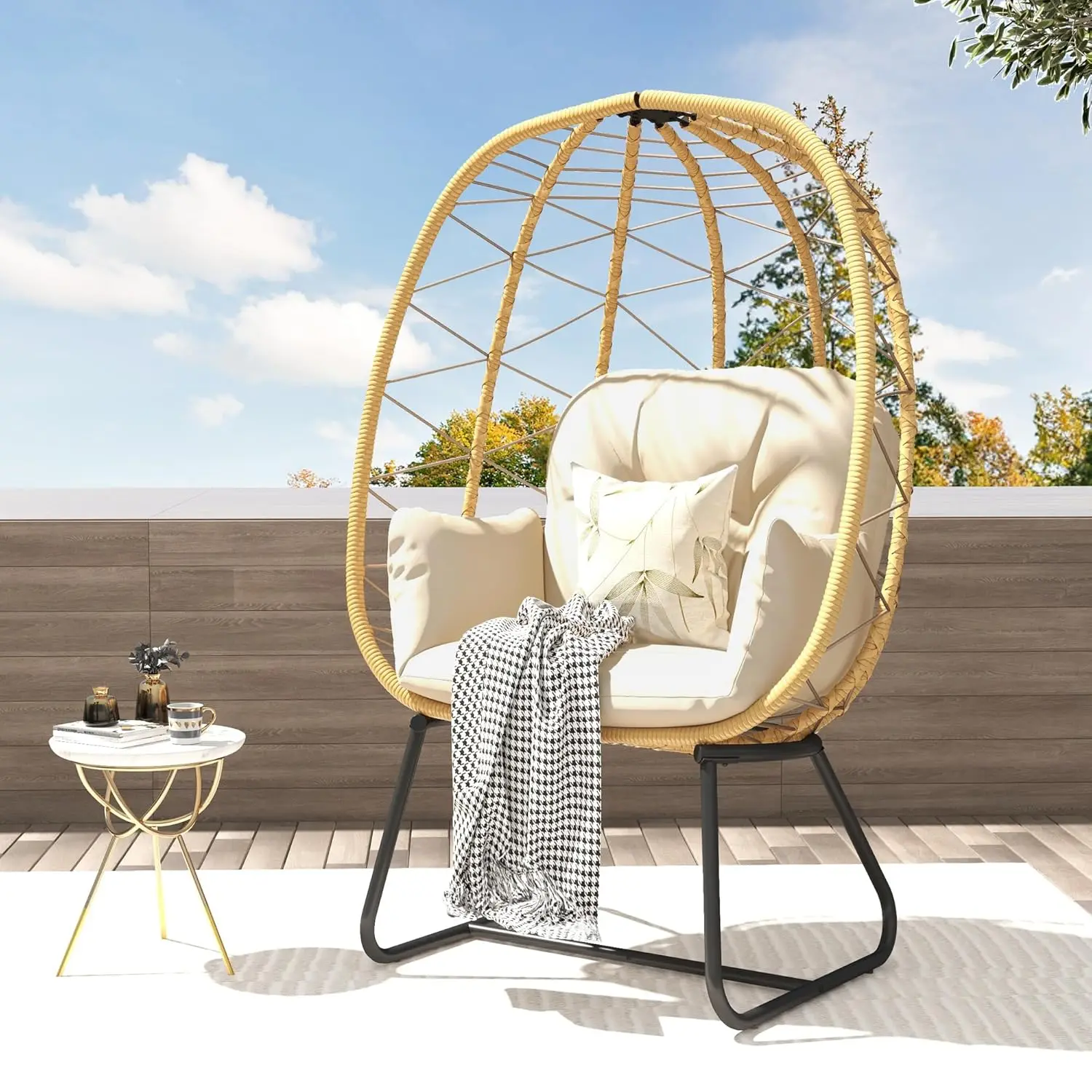 Wicker Egg Chair with Stand All-Weather Anti-Slip 330LBS Indoor Outdoor Patio Lounger, Customized
Wicker Egg Chair with Stand All-Weather Anti-Slip 330LBS Indoor Outdoor Patio Lounger, Customized