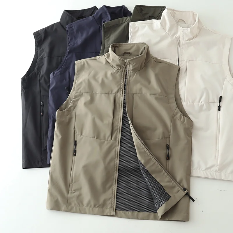 Высококачественный мужской уличный жилет: ветрозащитный, водоотталкивающий, весенне-осенний, с воротником-стойкой, рабочий, с множеством карманов, свободного кроя
Высококачественный мужской уличный жилет: ветрозащитный, водоотталкивающий, весенне-осенний, с воротником-стойкой, рабочий, с множеством карманов, свободного кроя
