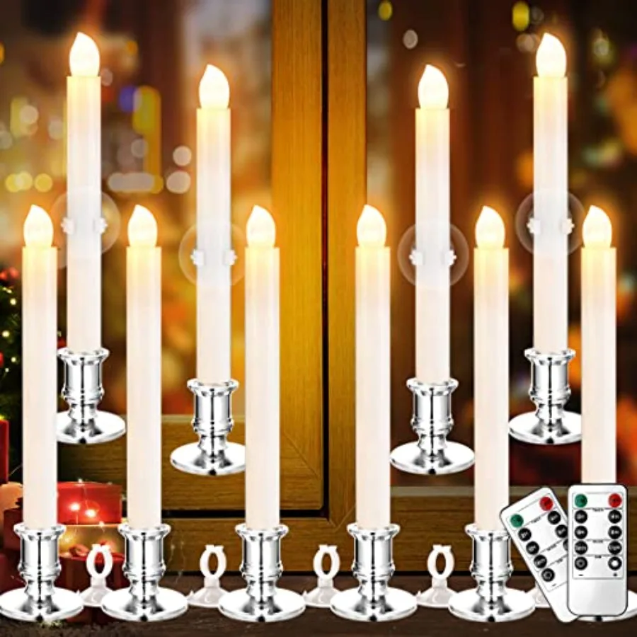 Window Candles LED Battery Operated Christmas Candles for Windows with Remote Electric Candle Lights with Removable Candle Hold
Window Candles LED Battery Operated Christmas Candles for Windows with Remote Electric Candle Lights with Removable Candle Hold