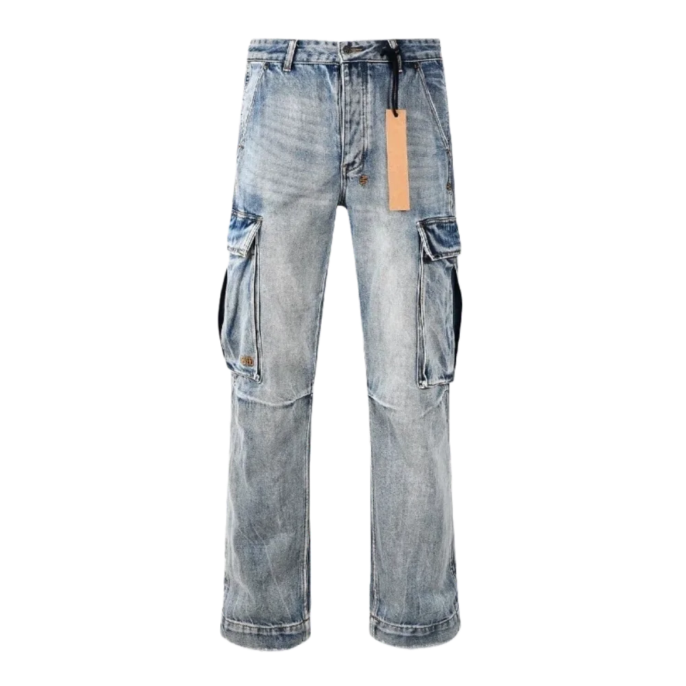 High-quality multi-pocket jeans, copper buttons and straight-leg design, loose-fitting embroidered letter series
High-quality multi-pocket jeans, copper buttons and straight-leg design, loose-fitting embroidered letter series