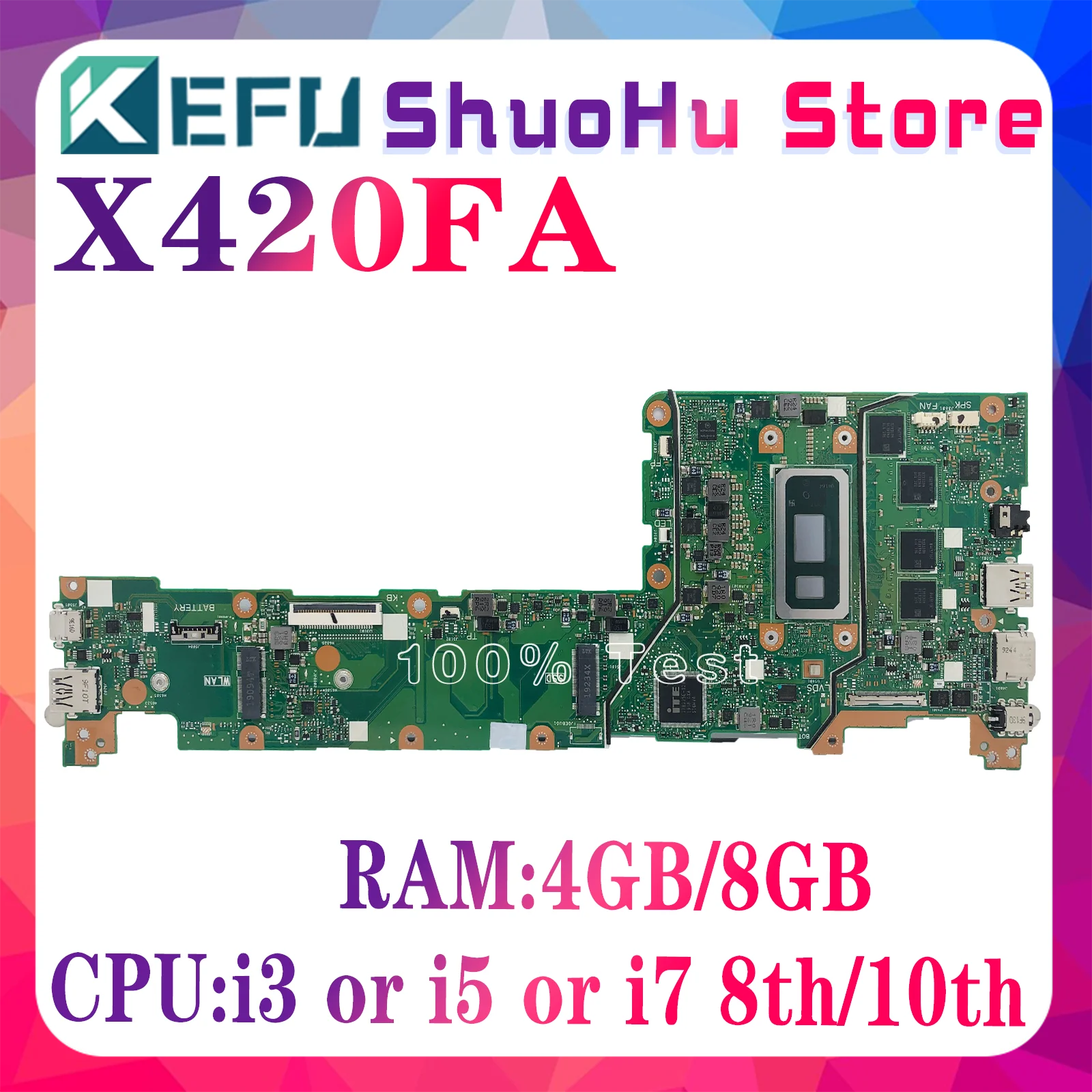 KEFU X420FA Mainboard For ASUS Vivobook 14 X420 F420FA A420FA X420F Y406F Laptop Motherboard i3 i5 i7-8th/10th Gen 4GB/8GB-RAM
KEFU X420FA Mainboard For ASUS Vivobook 14 X420 F420FA A420FA X420F Y406F Laptop Motherboard i3 i5 i7-8th/10th Gen 4GB/8GB-RAM