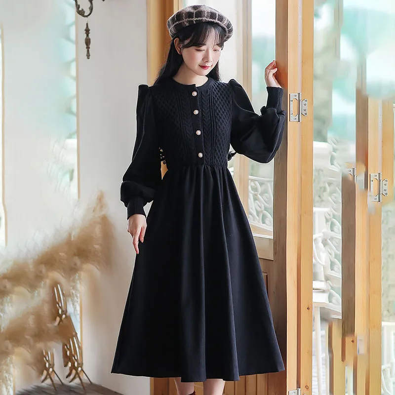 Autumn Winter New Knitted Stitching dress Women's Fashion Medium Long Vintage Tight Waist Fake Two-Piece Long-Sleeve Base dress
Autumn Winter New Knitted Stitching dress Women's Fashion Medium Long Vintage Tight Waist Fake Two-Piece Long-Sleeve Base dress