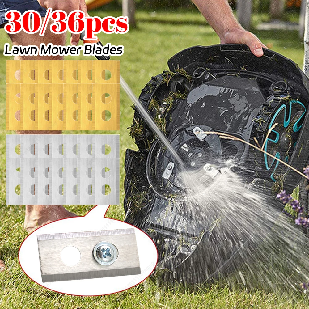 36Pcs Metal Replacement Blades with Washers & Screw Double Hole Mower Blades 0.6MM Thick Lawn Cutting Blade Lawn Mower Supplies
36Pcs Metal Replacement Blades with Washers & Screw Double Hole Mower Blades 0.6MM Thick Lawn Cutting Blade Lawn Mower Supplies