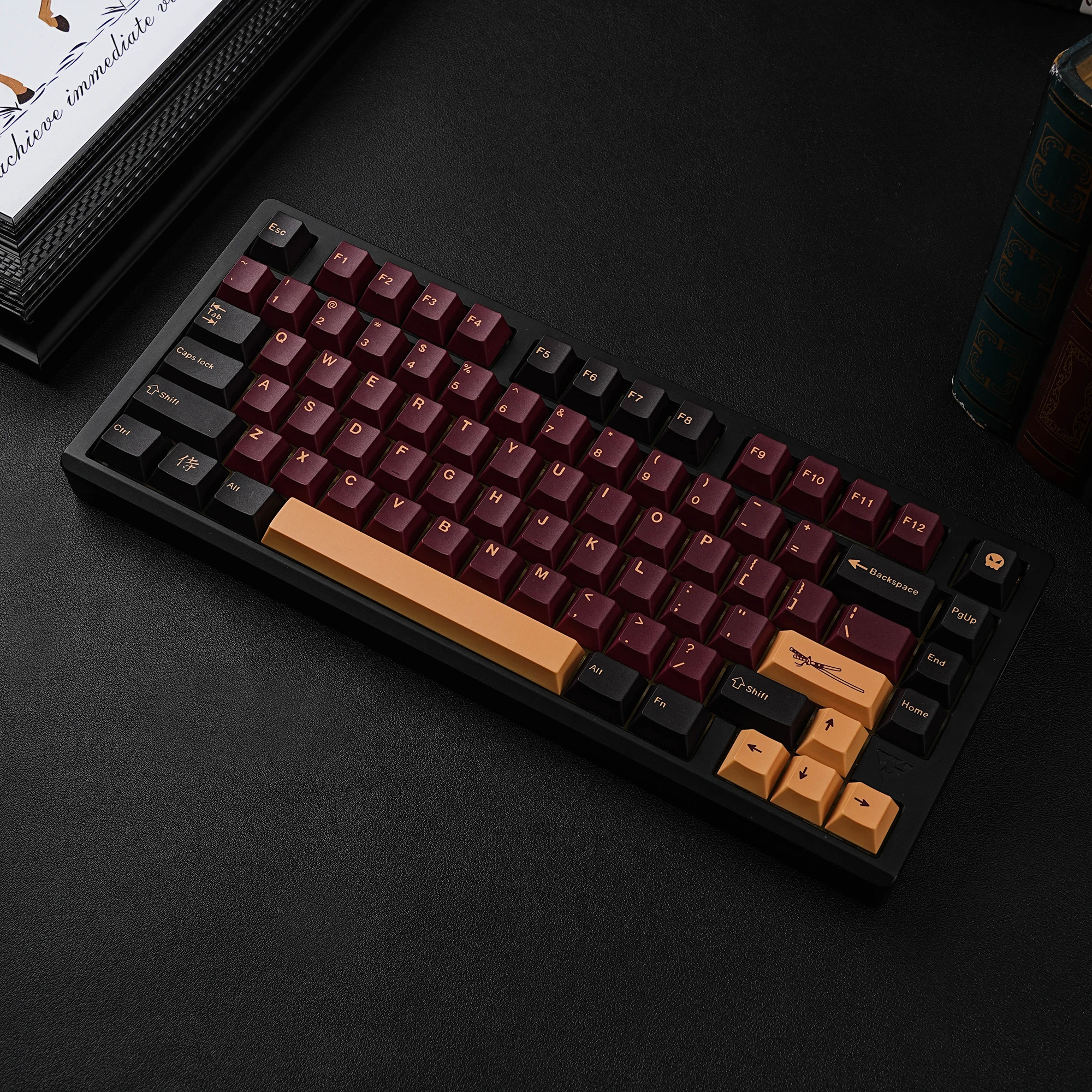 Red Samurai Mechanical Keyboard Dye Sub BPT Cherry Profile Keycaps GMK Set - Multiple Language Options Available