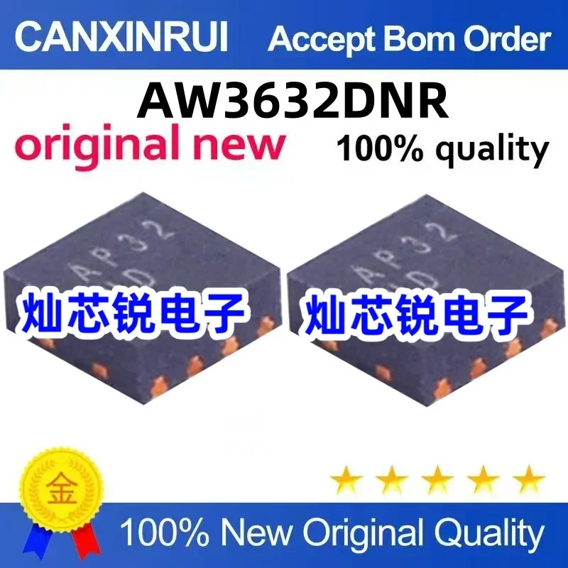 (5-100 pieces) New AW3632DNR silk screen AP32 package DFN8 adaptive switching charge power chip IC
(5-100 pieces) New AW3632DNR silk screen AP32 package DFN8 adaptive switching charge power chip IC