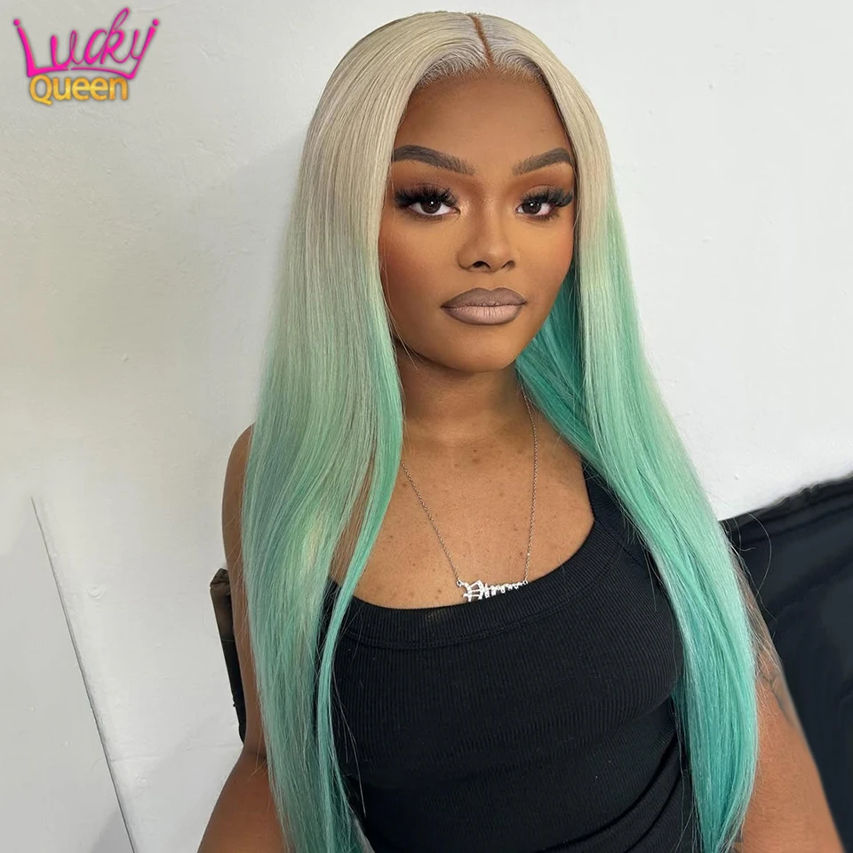 Mint Green Ombre 13x6 Frontal For Women Straight Human Hair Wigs 180 Density Pre Plucked Transparent Lace 613 Colorful Wigs 13X4
Mint Green Ombre 13x6 Frontal For Women Straight Human Hair Wigs 180 Density Pre Plucked Transparent Lace 613 Colorful Wigs 13X4