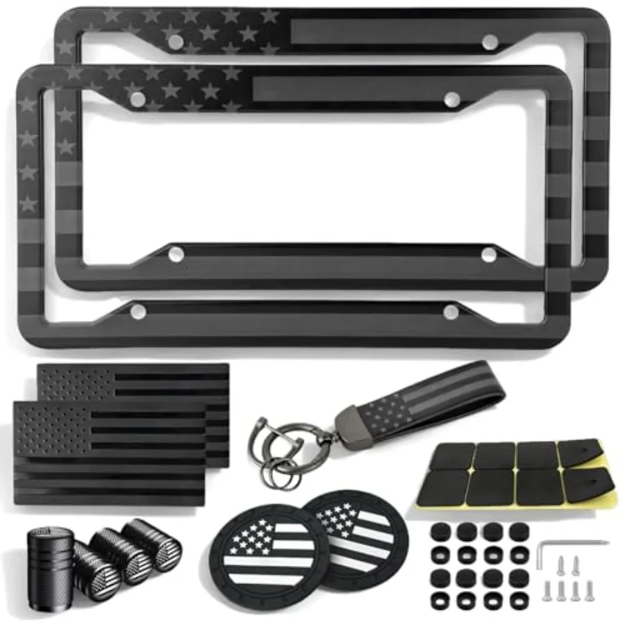American Flag License Plate Frames Holder - 2 Pack Stainless Steel Rustproof USA Patriotic Car Tag Cover Holder with Free Screw
American Flag License Plate Frames Holder - 2 Pack Stainless Steel Rustproof USA Patriotic Car Tag Cover Holder with Free Screw