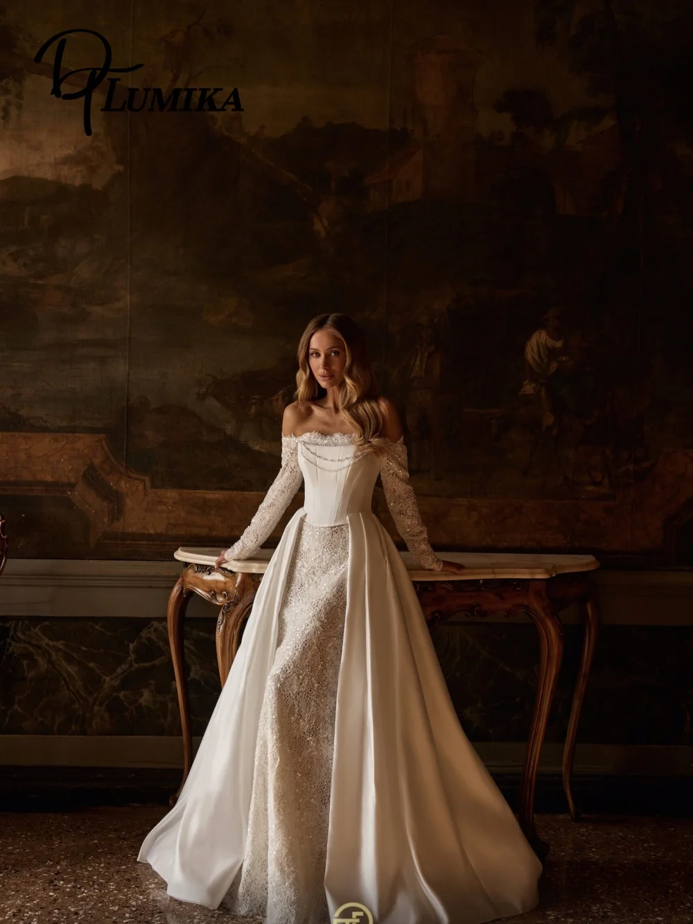 Elegant Off-Shoulder Wedding Dress Elegant A-Line Bridal Gown Fashionable Long-Sleeved Applique Floor-Length Customized
Elegant Off-Shoulder Wedding Dress Elegant A-Line Bridal Gown Fashionable Long-Sleeved Applique Floor-Length Customized