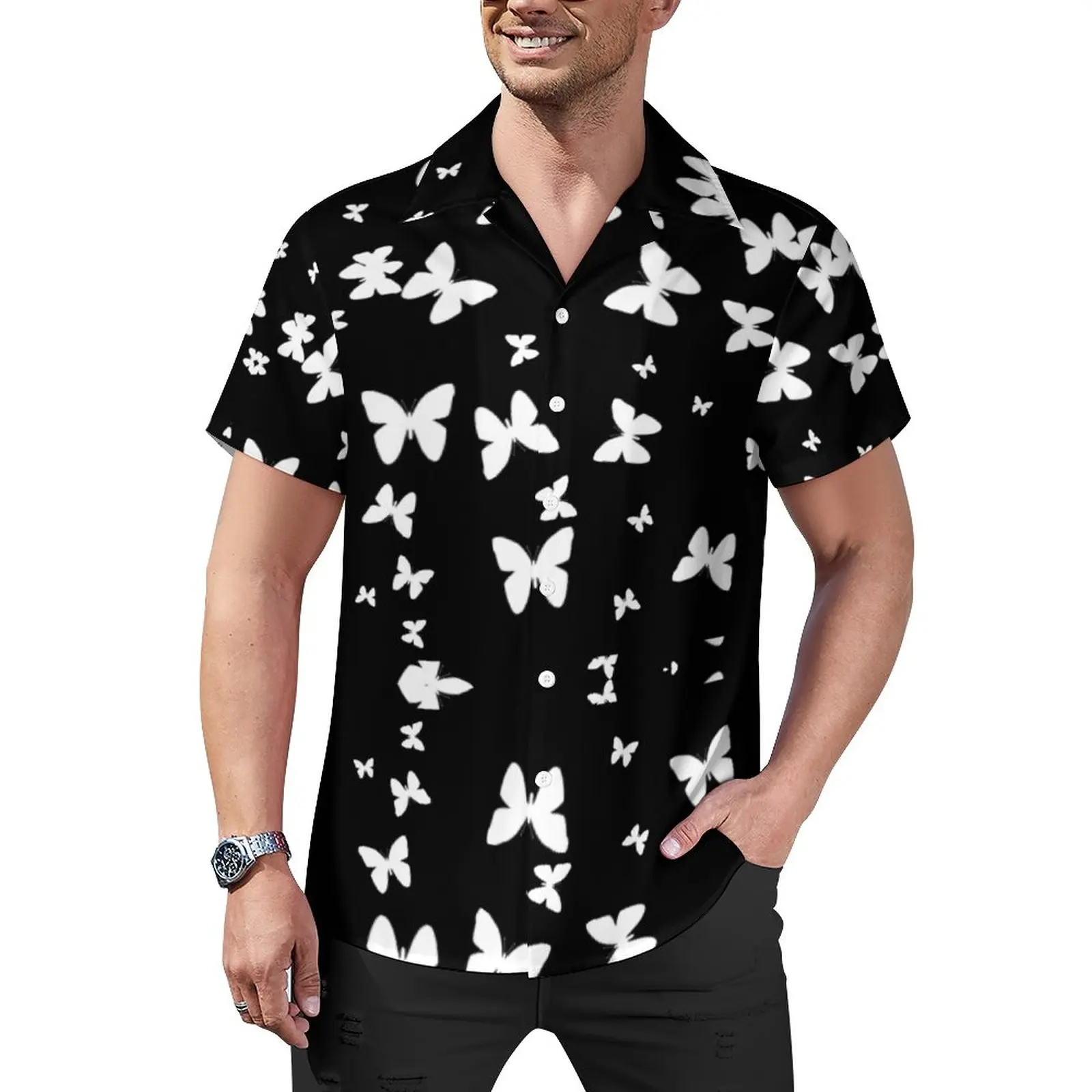 White Butterfly Loose Shirt Mens Vacation Cute Animal Casual Shirts Summer Graphic Short Sleeves Cool Oversized Blouses
White Butterfly Loose Shirt Mens Vacation Cute Animal Casual Shirts Summer Graphic Short Sleeves Cool Oversized Blouses