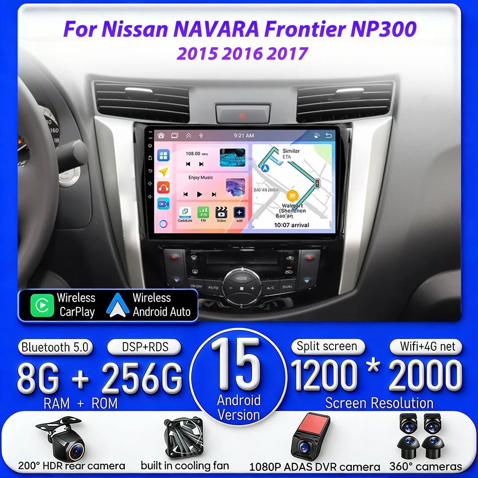 For Nissan NAVARA Frontier NP300 2015 - 2017 Android 15 Car Multimedia Video Radio Player CarPlay Auto Navigation GPS 4G 2din
For Nissan NAVARA Frontier NP300 2015 - 2017 Android 15 Car Multimedia Video Radio Player CarPlay Auto Navigation GPS 4G 2din